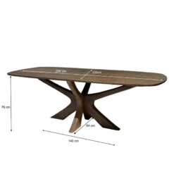 Montreaux Eettafel Bruin Deens ovaal 250cm