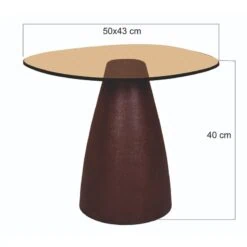 Mylon Salontafel glas Burgundy 50cm