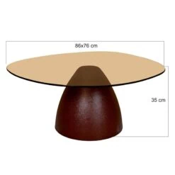 Mylon Salontafel glas Burgundy 86cm