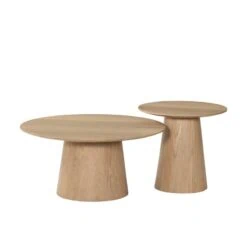 Novero Salontafel naturel eiken 80cm rond