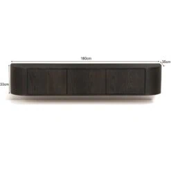 Novero Zwevend Tv meubel Espresso eiken 180cm