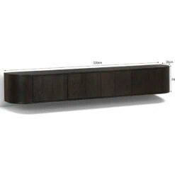 Novero Zwevend Tv meubel Espresso eiken 220cm