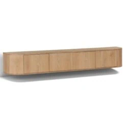 Novero Zwevend Tv meubel naturel eiken 220cm