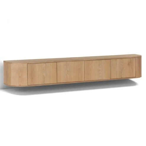 Novero Zwevend Tv meubel naturel eiken 220cm