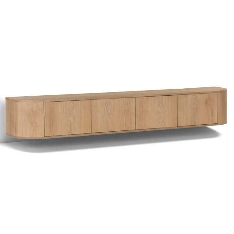 Novero Zwevend Tv meubel naturel eiken 220cm