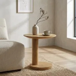 Novia Bijzettafel Naturel mangohout 50cm