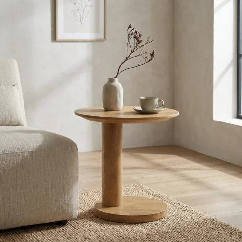 Novia Bijzettafel Naturel mangohout 50cm