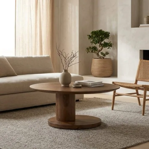 Novia Salontafel Lichtbruin mangohout 90cm