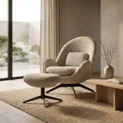 Ryan Fauteuil Taupe stof