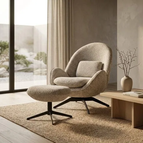 Ryan Fauteuil Taupe stof