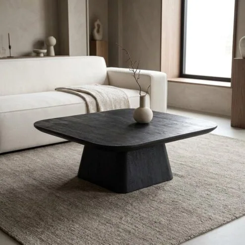 Salontafel Aron vierkant 80x80 zwart