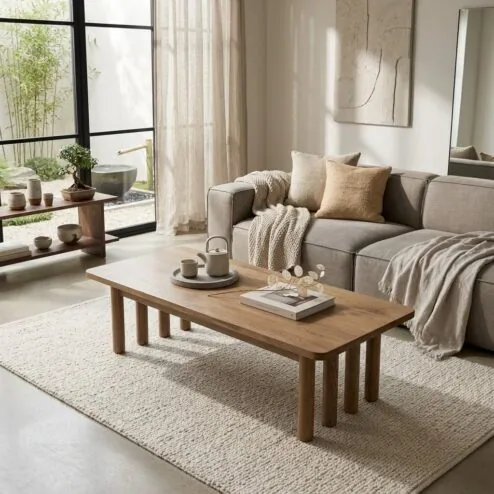 Salontafel Jake bruin eikenhout 120cm