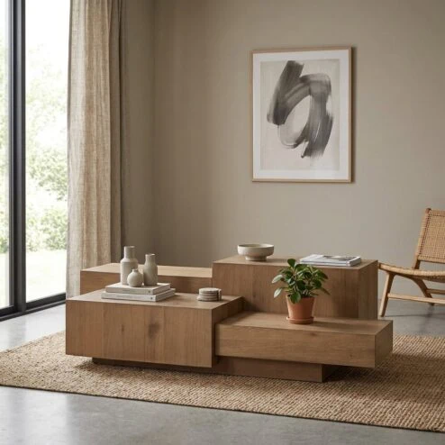 Salontafel Quinten rechthoekig bruin 140cm