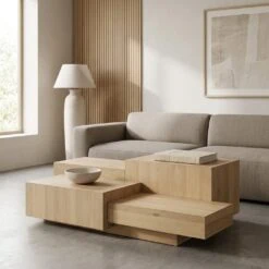 Salontafel Quinten rechthoekig naturel 140cm