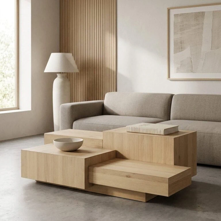 Salontafel Quinten rechthoekig naturel 140cm