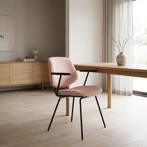 Stoel Lynn met arml - roze fletcher