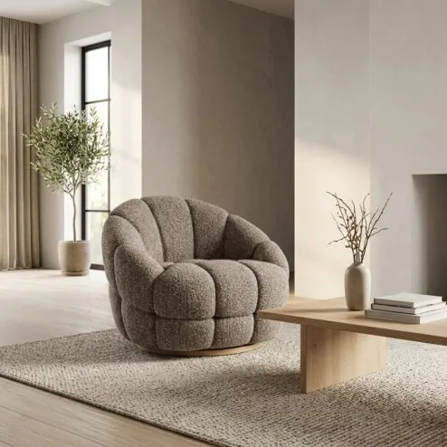 Tina Fauteuil Taupe stof