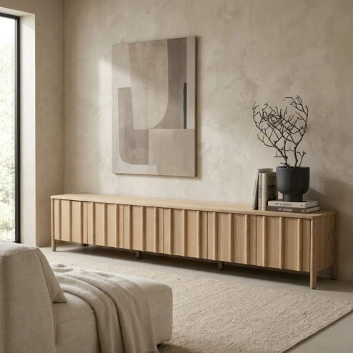 Tv-meubel Jake 6 deurs naturel 264cm