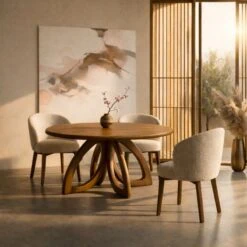 Vienna Eettafel rond walnoot 130cm