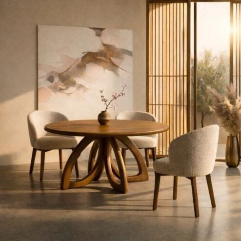 Vienna Eettafel rond walnoot 130cm