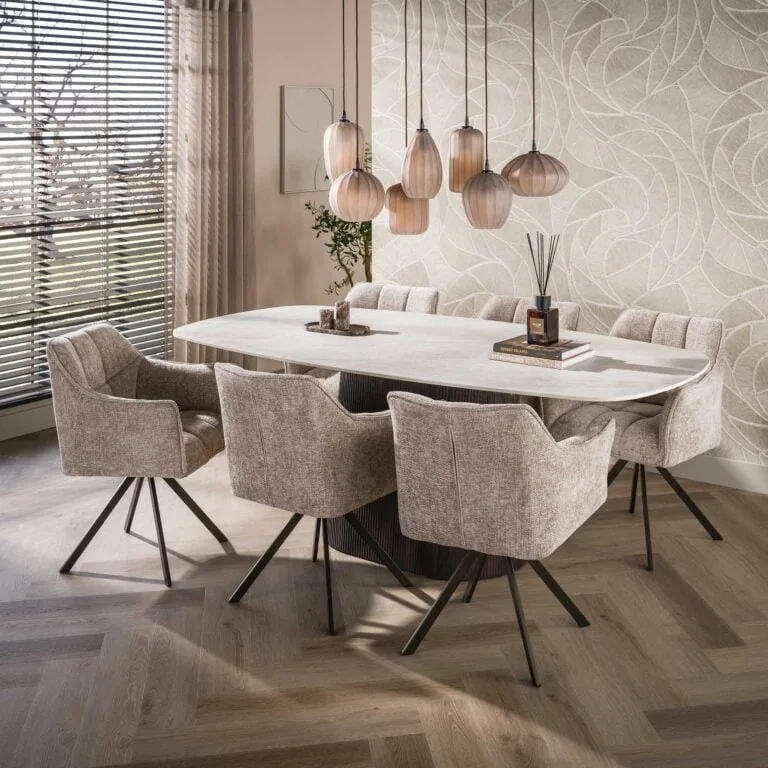 Vittoria Eettafel deens ovaal Keramiek Bruin 215cm