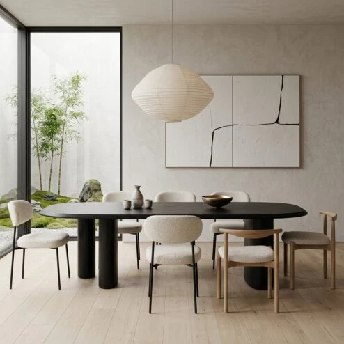 Walter Eettafel zwart Eikenhout 300 cm