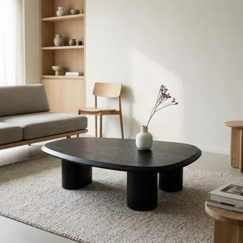 Walter Salontafel zwart Eikenhout 106 cm