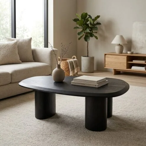 Walter Salontafel zwart Eikenhout 96 cm