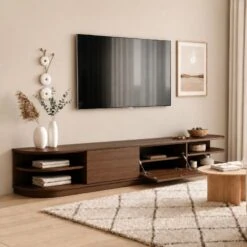 Luca Staand Tv meubel Walnoot 220 cm