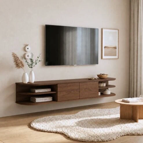 Luca zwevend Tv meubel Walnoot 160 cm