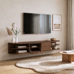 Luca zwevend Tv meubel Walnoot 160 cm
