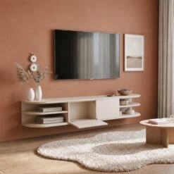Luca zwevend Tv meubel Zand 160 cm